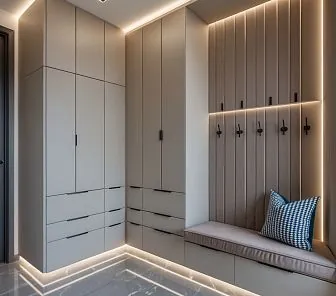 Модульная прихожая с мягкими панелями и подсветкой
