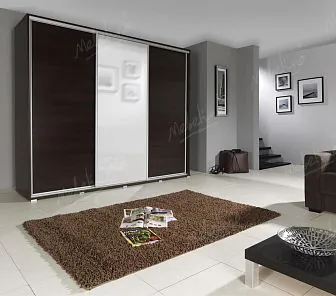 Модный шкаф с темными глухими створками и зеркалом LD 93