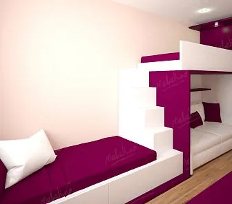 Красочный мебельный комплект для комнаты 2-3 детей Md115