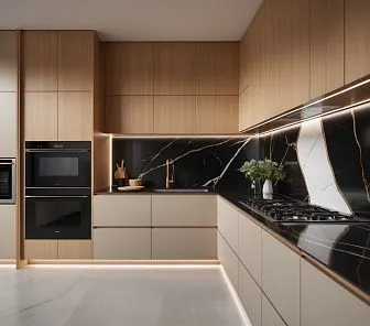 Современная линейная кухня