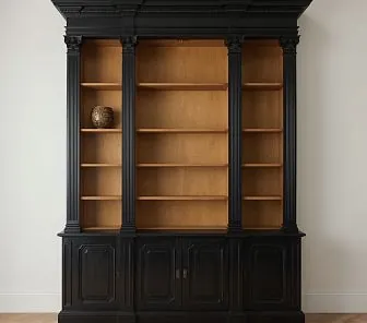 Классический книжный шкаф с резными колоннами