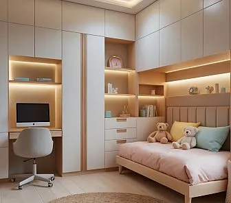 Современный детский гарнитур в скандинавском стиле с LED-подсветкой