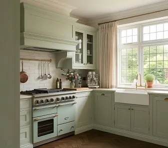 Угловая кухня в классическом/кантри стиле