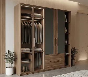 Элитный офисный шкаф в тёмных тонах