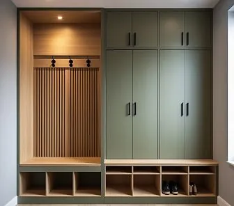 Современный встроенный гардероб в прихожую