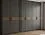 Современный шкаф с распашными дверями в матовом графитовом цвете