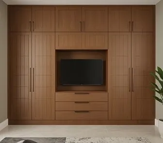 Встроенный шкаф-гардероб с ТВ-нишей
