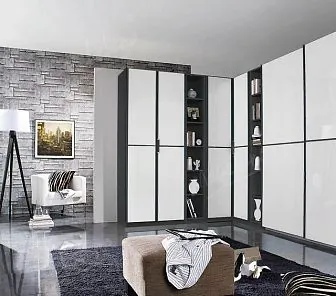 Угловой шкаф глянец с открыми полками, арт CS129