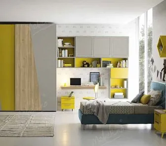 Креативный шкаф для детской в трех цветах со шкафом-купе, PC483