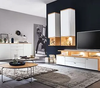 Двуцветная корпусная гостиная с подсветкой на заказ G287