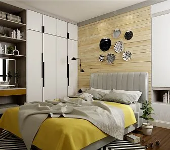 Распашной шкаф до потолка с открытой рабочей зоной RF91