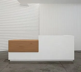 Ресепшн минимализм и тепло дерева