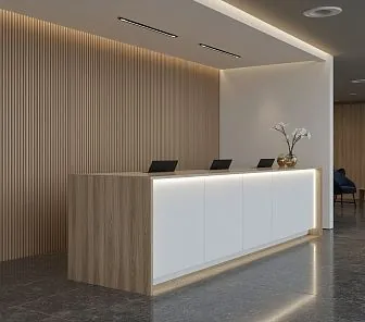 Ресепшн прямая стойка в скандинавском стиле