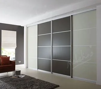 Встраиваемый комбинированный шкаф-купе (венге + молочный) D402