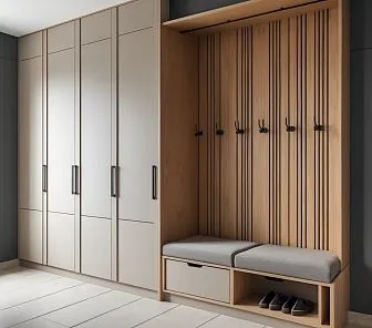 Встроенный комплект мебели для прихожей в современном стиле