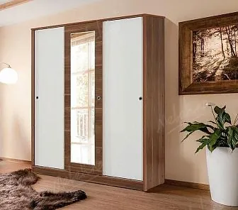 Корпусный дубовый шкаф с комбинированный фасадом SM 494