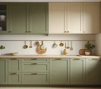 Скандинавская кухня с фасадами в двух цветах