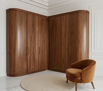 Радиусный угловой шкаф