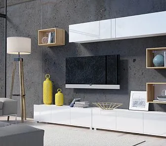 Модульная корпусная стенка для гостиной в двух цветах G294