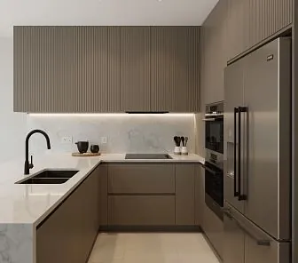 U-образная кухня в современном стиле