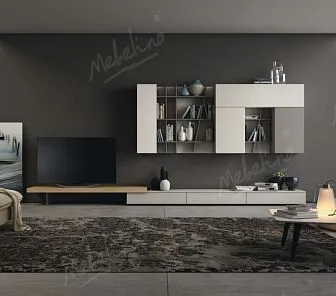 Модная модульная мебель для гостиной в современном стиле в красивых серых тонах PC465
