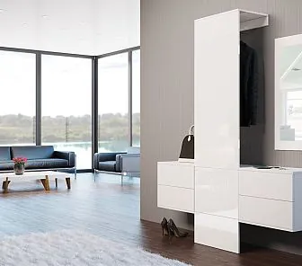 Дизайнерская прихожая белого цвета Е120