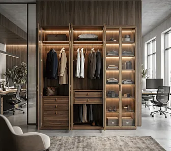 Офисный дизайнерский шкаф с подсветкой