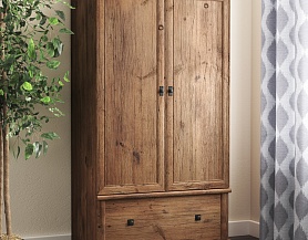 Деревянный двухдверный шкаф в классическом дизайне H186