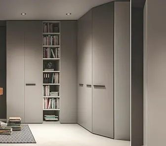 Встроенный шкаф с матовым фасадом до потолка CS253