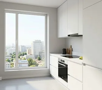 Белая кухня в стиле хай-тек