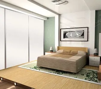 Спальный гарнитур, включающий шкаф-купе, комоды, тумбы, D383