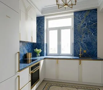 Угловая кухня в стиле ар-деко