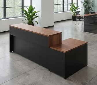 Современная стойка ресепшн L-образной формы