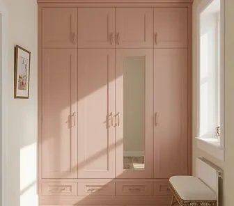 Шкаф в стиле шейкер из МДФ цвета пыльной розы