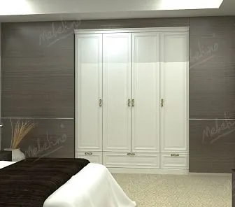 Распашной шкаф в нишу с выдвижными ящиками RF198