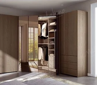 Угловой шкаф для спальни/гостиной с зеркалом в полный рост CS188