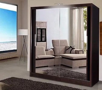 Компактный корпусный шкаф-купе с зеркалами и подсветкой SM 466