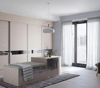 Встраиваемый шкаф-купе с зеркальными линиями D293