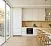 Элитная прямая белая кухня с барной стойкой