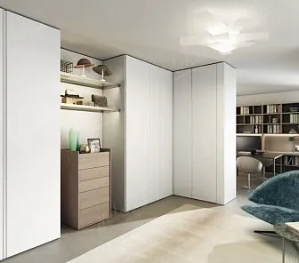 Распашной шкаф, деревянные гладкие створки PC600