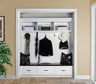 Прихожая в нише из  мдф эмали Е153