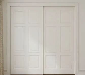 Современный встроенный шкаф-купе с классической филенкой