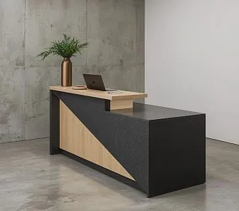 Ресепшн современная стойка с геометрическим акцентом