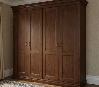 Шкаф из массива тёмного дуба в классическом стиле