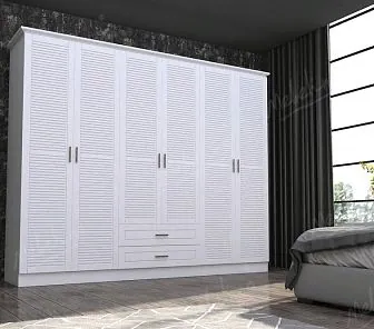 Распашной шкаф с жалюзийными дверцами RF213