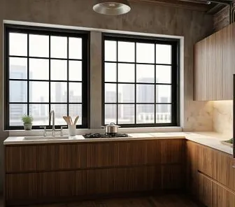 Угловая кухня в стиле лофт