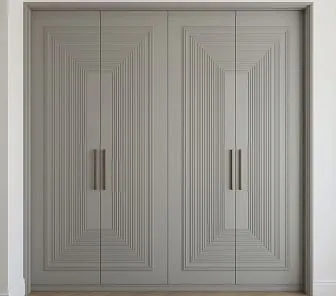 Современный встроенный шкаф с геометрическим 3D-рисунком