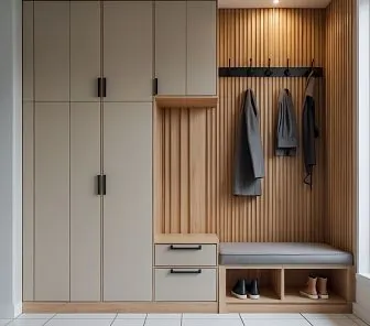 Современная встроенная прихожая в скандинавском стиле