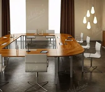 Деревянный стол для офиса в нестандартном дизайне OM 189