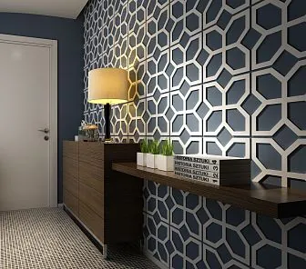 Объемная стеновая панель с контрастным орнаментом ST124